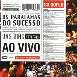 Paralamas Do Sucesso : Uns Dias: Ao Vivo